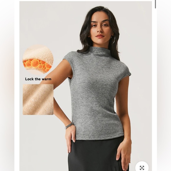 OGL Cashsoft Mockneck Cap Sleeve Tank - Picture 2 of 6